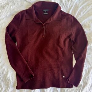 Massimo Dutti Maroon Cashmere Sweater